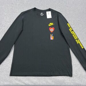 NEW Nike Shirt Men's XL Black Unifying Peace Love Vibes Long Sleeve Crew DX1053